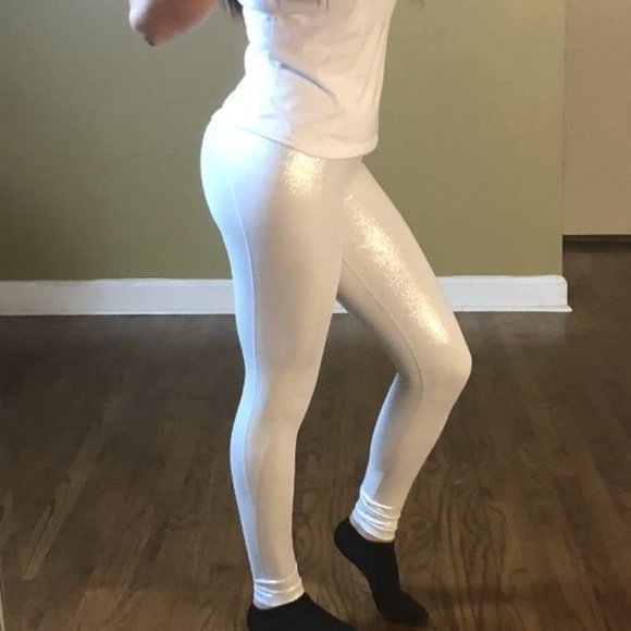 Pants - Victoria's Secret| NEW White Metallic Knockout Sport Leggings